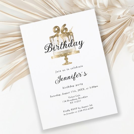 Moderne et élégante 96. Invitation d'anniversaire