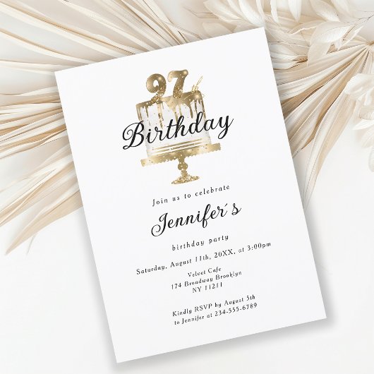 Moderne et élégante 97ème invitation d'anniversair