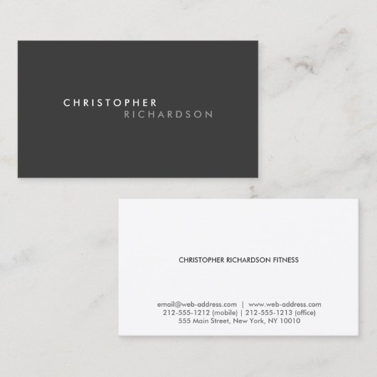 MODERNE ET MINIMAL No 7 Carte de visite (Devant / Derrière)