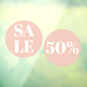 Moderne etalage uitverkoop pastelroze raamsticker (Vel 3)