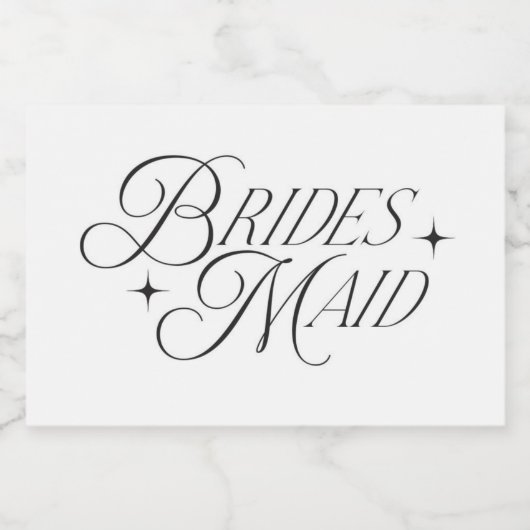 Moderne etherische bruidsmeisje voorstel mini cham sparkling wijnetiket (Enkel label)