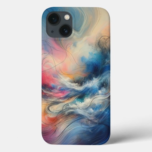 Moderne Ethische Wolkenstroom Hoesje voor Telefoon (Achterkant)