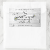 Moderne etiketten met witte houtkorrels Florale Lo (Tas)