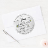 Moderne etiketten met witte houtkorrels Florale Lo (Envelop)