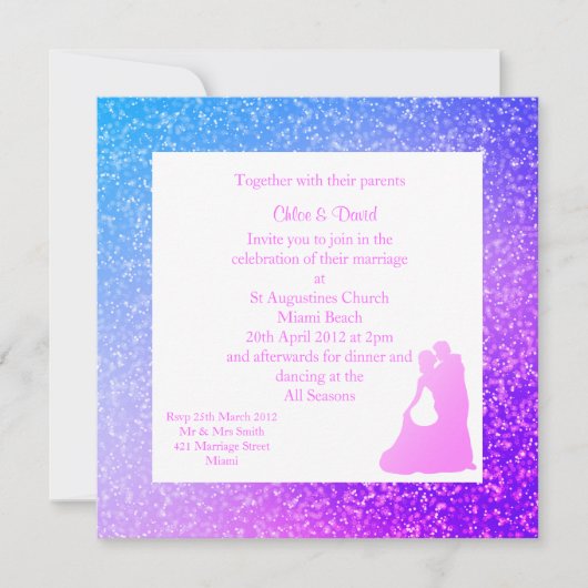 MODERNE Étincelle IMPRIMER INVITATIONS DE MARIAGE (Devant)