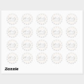 Moderne Étiquette Anniversaire Minimaliste Perle S (Feuille)