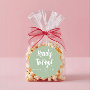 Moderne Étiquette Ronde Classique de Baby Shower P