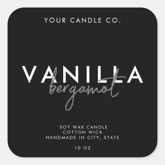 Moderne Étiquette simple bougie (Devant)