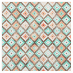 Moderne etnische Kilim Mosaic Pattern-Waterverf Stof