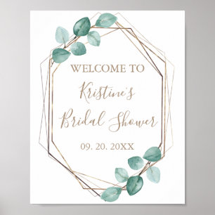 Moderne Eucalyptus Aquarel Koffie Script Bruiloft Poster