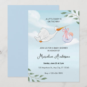 Moderne Eucalyptus Babyshower Uitnodiging