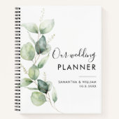 Moderne eucalyptus botanische bruiloft planner notitieboek (Voorkant)