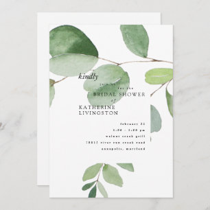 Moderne Eucalyptus Bridal Shower-uitnodiging Kaart