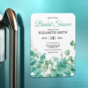 Moderne Eucalyptus Bridal Shower-uitnodiging Magneet
