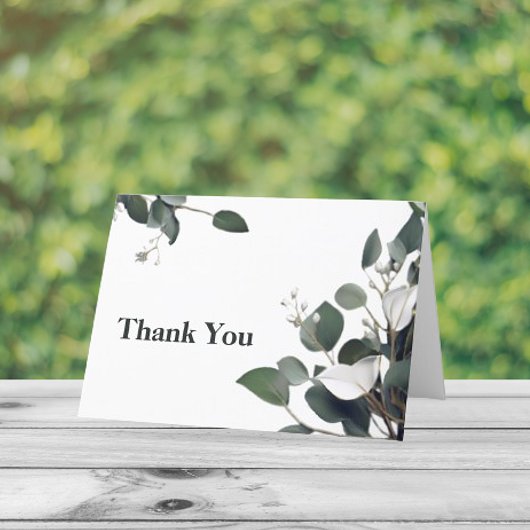 Moderne eucalyptus bruiloft dank u bedankkaart