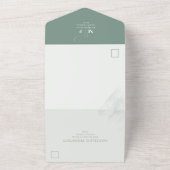 Moderne Eucalyptus Elegant Rustige botanische blad All In One Uitnodiging (Buitenkant)