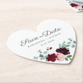 Moderne eucalyptus Floral bewaar de datum van het  Kartonnen Onderzetters (Gekanteld)