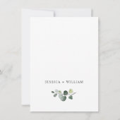 Moderne Eucalyptus Floral Wreath Lijst Wedding Save The Date (Achterkant)