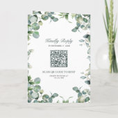 Moderne Eucalyptus Foto Collage QR Code Trouwen (Achterkant)