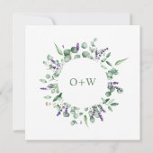 Moderne Eucalyptus Geometric Lijst ENGAGTY Kaart (Achterkant)