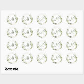 Moderne Eucalyptus Geometrisch Frame MONOGRAM Ronde Sticker (Vel)