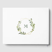 Moderne Eucalyptus Geometrische Frame Bruiloftsdou Gastenboek (Achterkant)