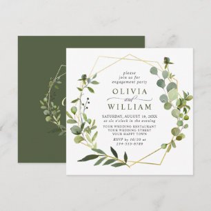Moderne Eucalyptus Geometrische Kader VERLOVING PA Kaart
