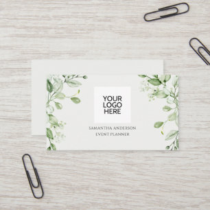 Moderne Eucalyptus Green Event Planner Visitekaartje
