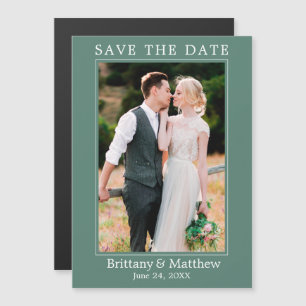 Moderne Eucalyptus Green Magnetic Save the Date