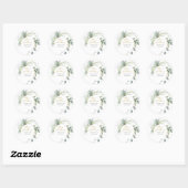 Moderne Eucalyptus Groene Goud Mr. & Mrs. Klassiek Ronde Sticker (Vel)