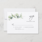 Moderne Eucalyptus Groene Huwelijks RSVP Kaart Notitiekaartje (Voorkant)
