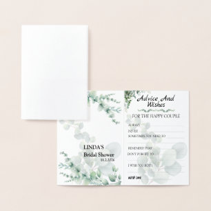 Moderne eucalyptus-huwelijksadviezen en -wensen folie kaarten