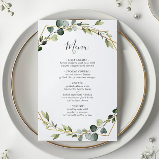 Moderne eucalyptus krans bruiloft Boho diner menu