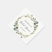 Moderne Eucalyptus Krans Frame Bruidsdouche Servet (Hoek)