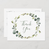 Moderne Eucalyptus Krans Frame Dank Je Boho Briefkaart (Voorkant / Achterkant)