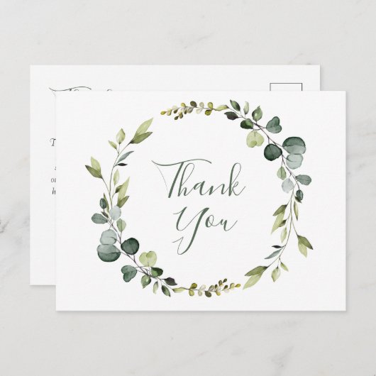 Moderne Eucalyptus Krans Frame Dank Je Boho Briefkaart (Voorkant / Achterkant)