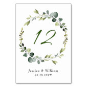 Moderne eucalyptus krans Lijst bruiloft Boho Kaart (Voorkant)