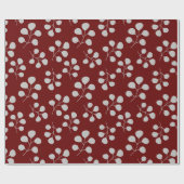 Moderne Eucalyptus Leaves Grey and Wine Cadeaupapier (Vlak)