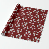 Moderne Eucalyptus Leaves Grey and Wine Cadeaupapier (Uitgerold)