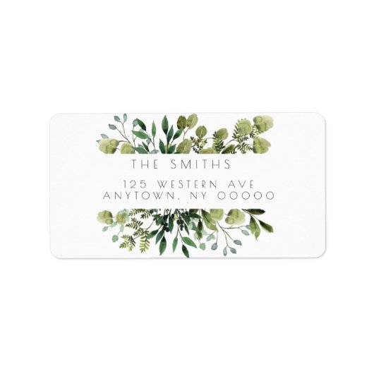 Moderne Eucalyptus Lijst Return Address Labels (Voorkant)