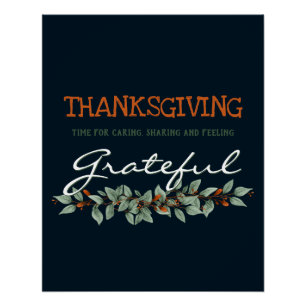 Moderne Eucalyptus met een goede Thanksgiving Perfect Poster