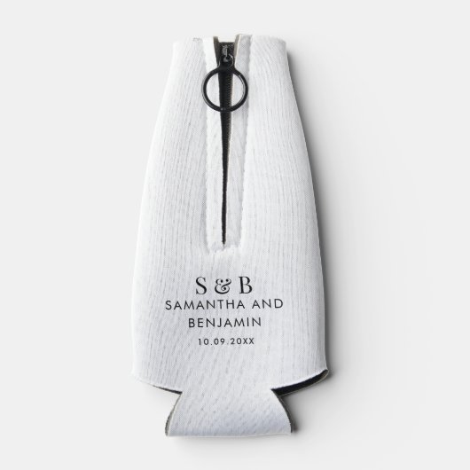 Moderne eucalyptus Monogram bruiloft Flesjeskoeler (Achterkant)