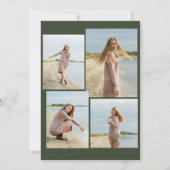 Moderne eucalyptus multi foto afstudeerfeest kaart (Achterkant)