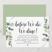 Moderne Eucalyptus, Oefendiner van de bruiloft Kaart (Voorkant / Achterkant)