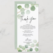 Moderne eucalyptus Place - Instelling Dank u wel Programma (Voorkant / Achterkant)