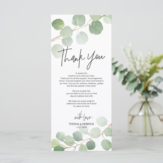 Moderne eucalyptus Place - Instelling Dank u wel Programma (Staand voorkant)