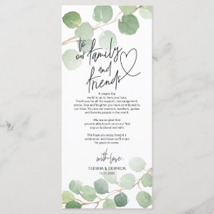 Moderne eucalyptus Place - Instelling Dank u wel Programma