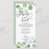 Moderne eucalyptus Place - Instelling Dank u wel Programma (Voorkant / Achterkant)