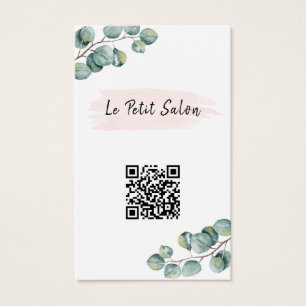Moderne Eucalyptus QR Code Logo Boutique Price Lab Visitekaartje