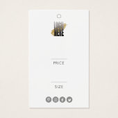 Moderne Eucalyptus QR Code Logo Boutique Price Lab Visitekaartje (Achterkant)